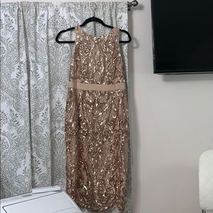 rose gold sparkly sequined dress